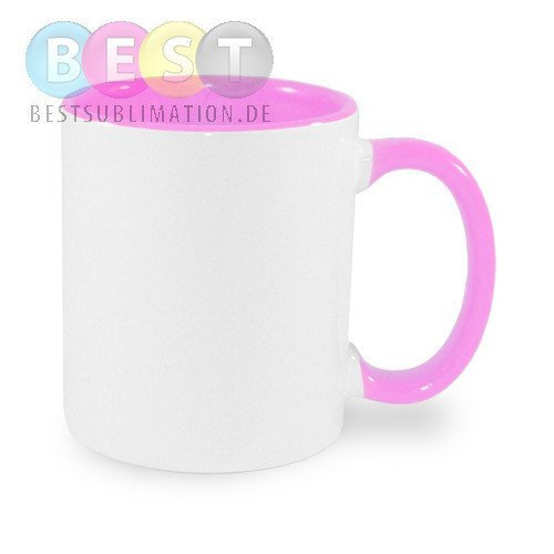 Fototasse 330ml FUNNY, Rosa, mit der patentierten JS-Beschichtung, für die Sublimation