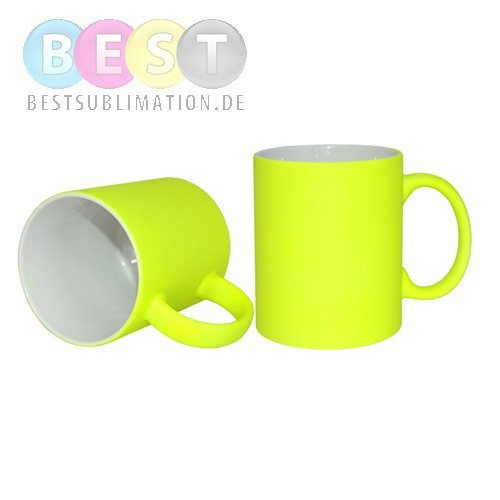 Tasse, Farbintensiv, Gelb, Matt, für die Sublimation