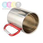 Becher 300ml, Metall, mit Karabiner-Griff, für die Sublimation