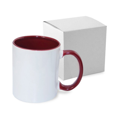 Tasse 330ml FUNNY, ECO, Bordeaux, mit Box, für die Sublimation