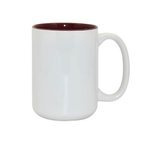 Tasse 450ml, A+, bordeauxfarbene Innenseite, für die Sublimation