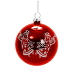 Weihnachtskugel Ø 8 cm für Sublimation - rot - silberne Engel