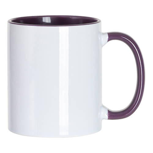 Tasse Funny, mit violetter Innenseite und Griff, JS-Beschichtung, für die Sublimation