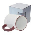 Tasse 450 ml MAX, A+, bordeauxfarbener Griff und Rand, mit Box KAR5, für die Sublimation