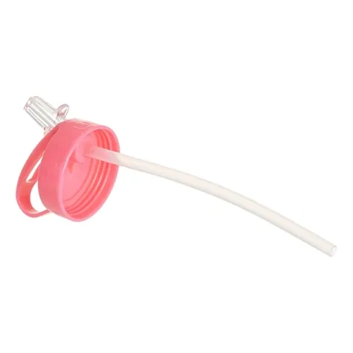 Aluminiumflasche mit Ausgießer, 600 ml, weiß, mit rosa Verschluss und Sublimationshalter