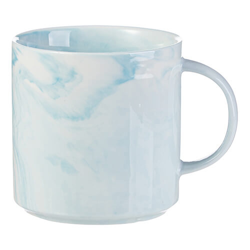 Tasse 350 ml, Marmordesign, Blau, für die Sublimation