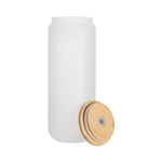 Glas, 750 ml, satiniert, Deckel aus Bambus, für den Sublimationsdruck