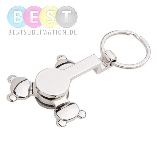 Schlüsselanhänger, Metall, Spinner, "Panda", für den Sublimationsdruck