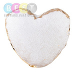 Kissenbezug, Herz, 39 x 44 cm, mit Pailletten, Gold, für den Sublimationsdruck
