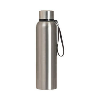 Trinkflasche, Edelstahl, Silber, 800 ml, mit Schlaufe, für den Sublimationsdruck