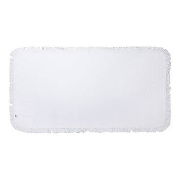Handtuch, Microfaser, 152 x 76 cm, mit Franzen, Weiß, für den Sublimationsdruck