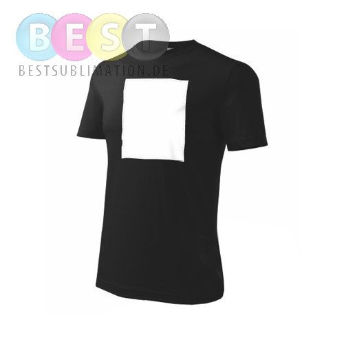 Patchirt, Baumwollshirt, Schwarz, Druckfeld hochkant, für den Sublimationsdruck