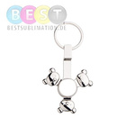 Schlüsselanhänger, Metall, Spinner, "Panda", für den Sublimationsdruck