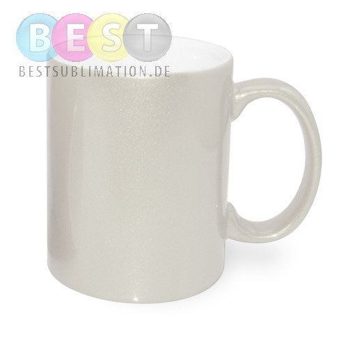 Tasse 330ml, Perlfarben, Alu-Effekt, für die Sublimation