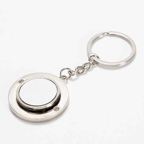 Schlüsselanhänger, Metall, Kreisrund, für den Sublimationsdruck