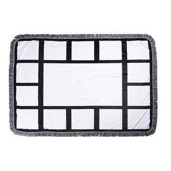 Plüschdecke, 150 x 100 cm, mit Feldern für Fotos, 15 Paneele,  für den Sublimationsdruck