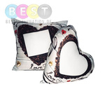 Zweifarbiger Kissenbezug, Satin, Herzform, Schokoherz, für den Sublimationsdruck