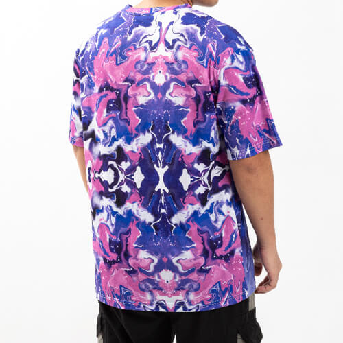 T-Shirt, Cotton-Like Bleached Bleached Bloom Blue, für den Sublimationsdruck