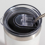 Becher, 600 ml, 3D Puff Cloud, Weiß-Rosa, für die Sublimation