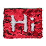 Kosmetiktasche, mit rot-weißen Pailletten, für den Sublimationsdruck