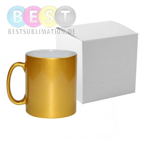 Tasse 300ml, Soft Color, Gold, mit einzelner Box, für die Sublimation