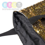 Tasche mit goldfarbenen Pailletten, 35 x 38 cm, für den Sublimationsdruck