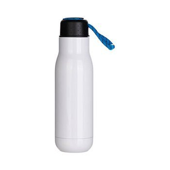 Trinkflasche, 500 ml, Metall, mit Schlinge, Weiß, für den Sublimationsdruck.