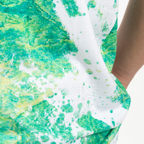 T-Shirt, Cotton-Like Bleached Leopard Summer Green, für den Sublimationsdruck