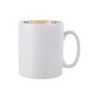 Tasse 300ml, weiß, Innenseite mit "Merry Christmas" beschriftet, für die Sublimation.