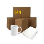 144 Tassen 330ml, Classic weiß HARD und 100 Blatt Sublipapier A-4