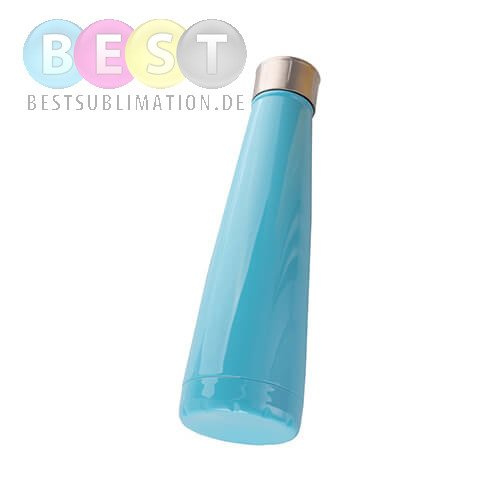 Trinkflasche, Hellblau, Pyramide, 420 ml, für den Sublimationsdruck