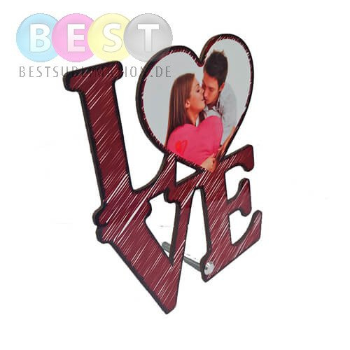 Foto-Rahmen, MDF, 17,6 x 20 cm, Love, für den Sublimationsdruck.