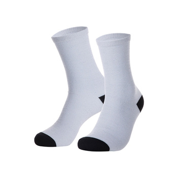 Socken, 35 cm, mit schwarzen Zehenteil, Silberner Brokat, für den Sublimationsdruck