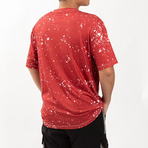 T-Shirt, Cotton-Like Bleached Starry Red, für den Sublimationsdruck