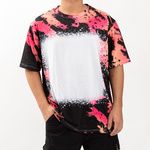 T-Shirt, Cotton-Like Bleached Leopard Wild Black, für den Sublimationsdruck