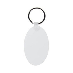 Schlüsselanhänger, Kunststoff, Oval, für den Sublimationsdruck.