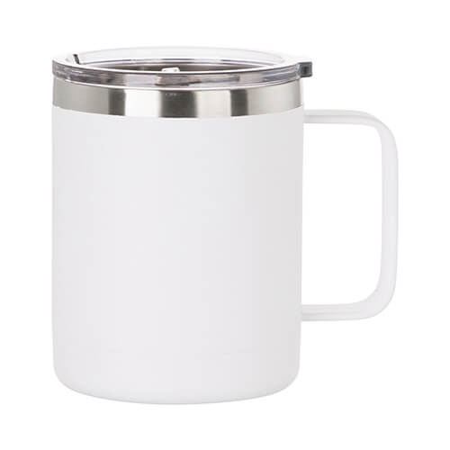 Kaffeebecher, Edelstahl, 300 ml, Weiß, Matt, für die Sublimation