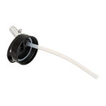 Aluminiumflasche mit Ausgießer, 600 ml, weiß, mit schwarzem Verschluss und Sublimationshalter