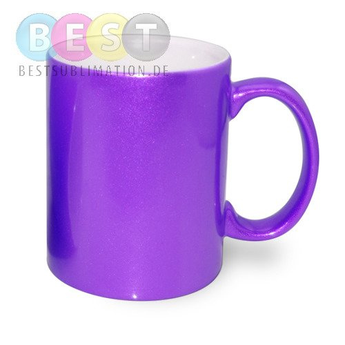 Tasse 330ml, Violett, Alu-Effekt, für die Sublimation