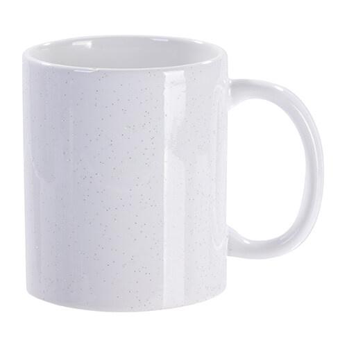 Tasse, mit Brokat, Weiß, glänzend, für die Sublimation