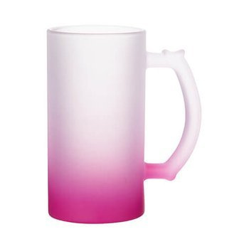 Bierkrug 470 ml, Glas, satiniert, Violett, für die Sublimation