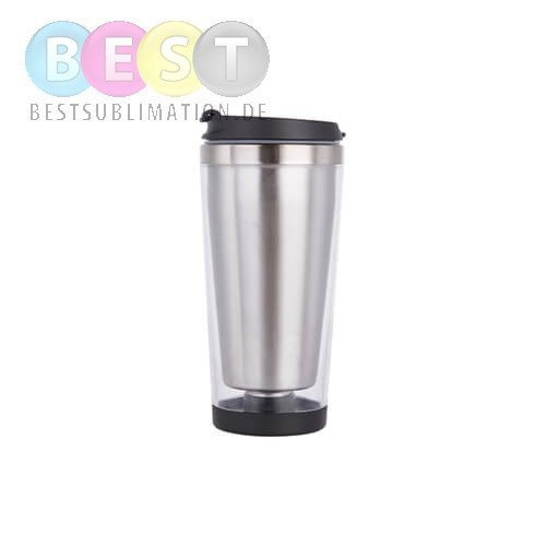 Tumbler, 450 ml, Edelstahl, mit Foto-Einlage, für den Sublimationsdruck
