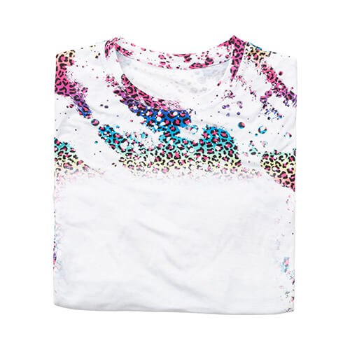 T-Shirt, Cotton-Like Bleached Leopard Wild Purple, für den Sublimationsdruck