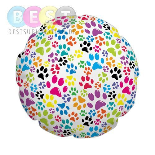Kissenbezug, TENT Polyester, Ø 60 cm, Hunde, für den Sublimationsdruck