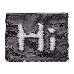 Kosmetiktasche, mit schwarz-weißen Pailletten, für den Sublimationsdruck