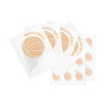 Blatt-Set mit Zirkonia, Basketball, für den Thermotransfer