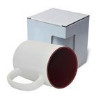 Tasse 450 ml, A+, bordeauxfarbene Innenseite, mit Box KAR5, für die Sublimation