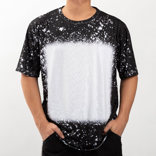 T-Shirt, Cotton-Like Bleached Starry Black, für den Sublimationsdruck