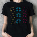 Blatt mit Zirkonia, 9 Smileys, für den Thermotransfer