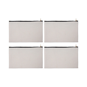 4er-Set Kosmetiktasche, Leinen, 24 x 15 cm, für den Sublimationsdruck